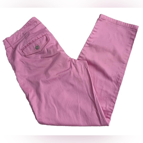 White House Black Market Straight Crop Leg Pants Women’s 4 Pink Denim - Picture 2 of 10